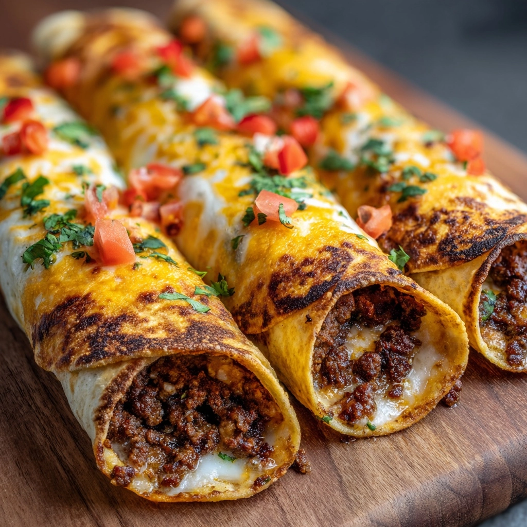 Crispy Beef Chimichangas Recipe - Recipe Image