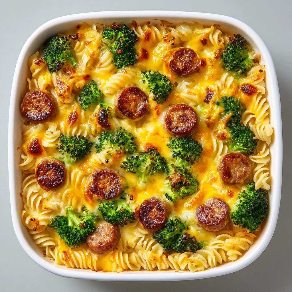 Cheesy Sausage and Broccoli Pasta with Crescent Rolls Recipe - Recipe Image