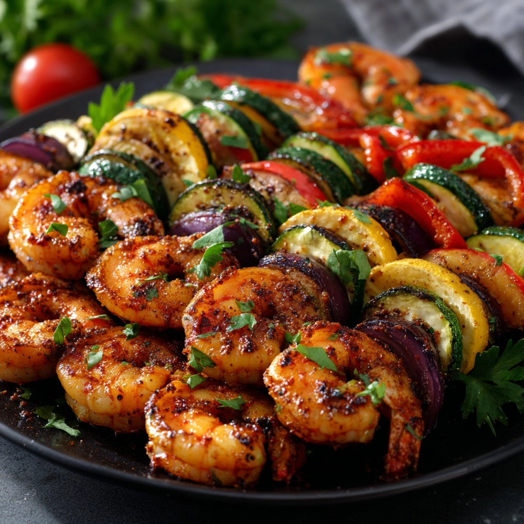 Spicy Shrimp and Veggie Skewers Recipe - Recipe Image
