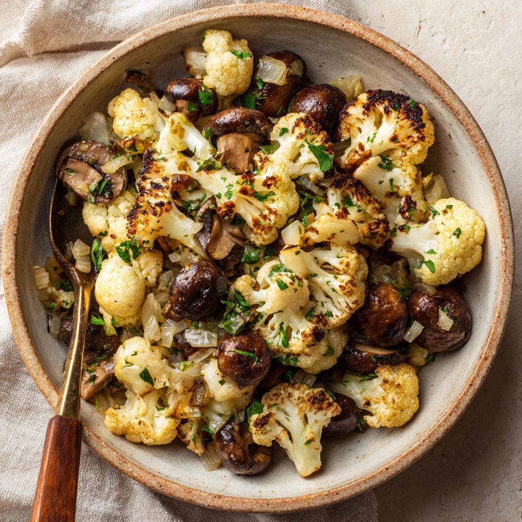 Garlic Cauliflower and Mushrooms Recipe - Recipe Image