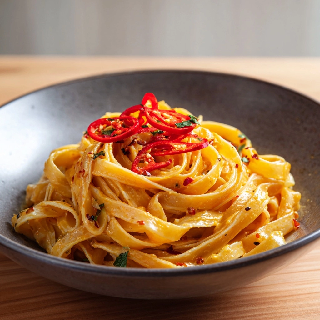 One-Pot Spicy Gochujang Alfredo Pasta Recipe - Recipe Image