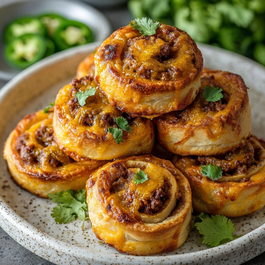 Cheesy Taco Pinwheels Recipe - Recipe Image