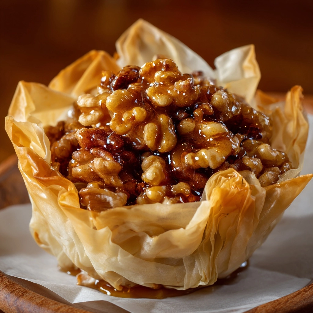 Pecan Caramel Baklava Cups Recipe - Recipe Image