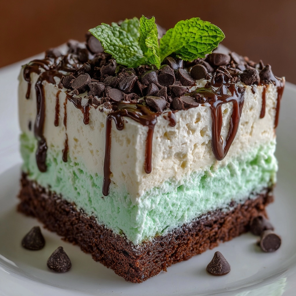 Mint Chocolate Poke Cake Recipe - Recipe Image