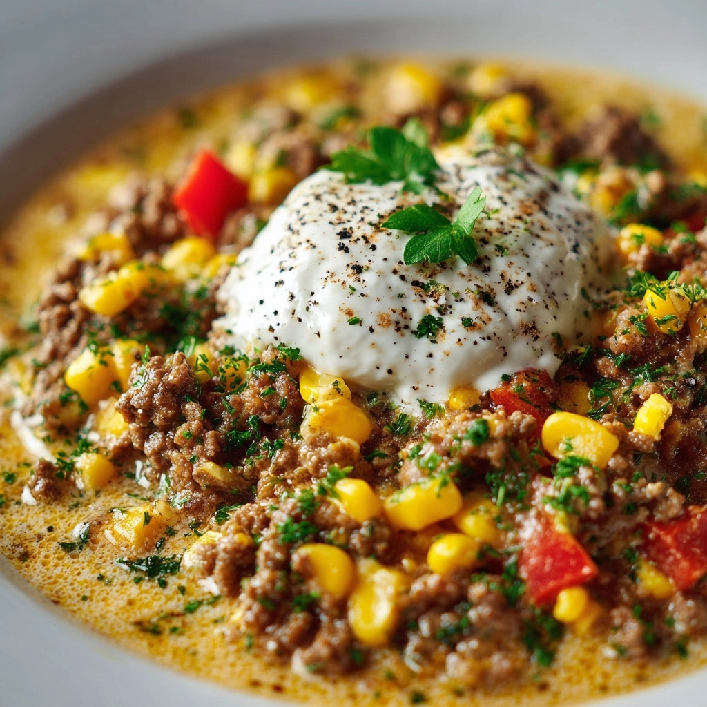 Creamy Ranch Beef Bowtie Skillet with Sweet Corn Magic Recipe - Recipe Image