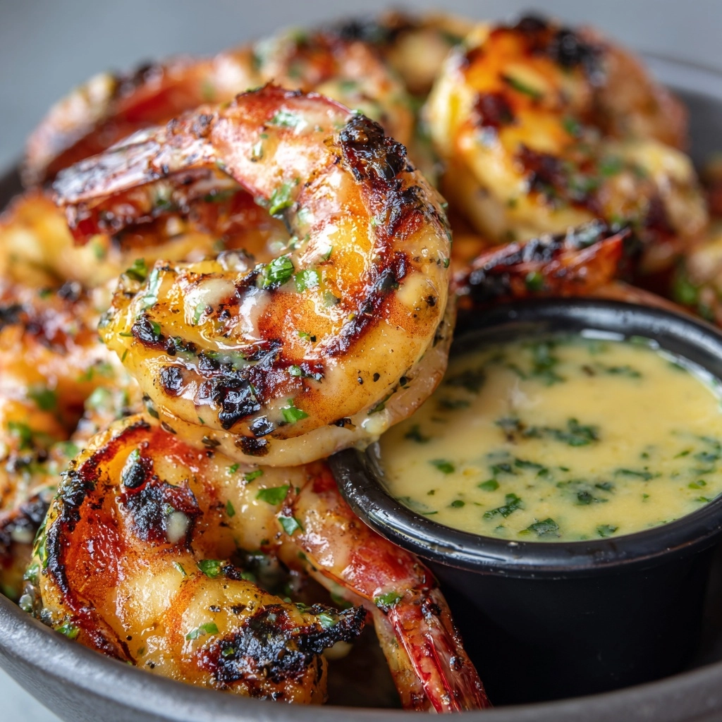 Spicy Garlic Parmesan Grilled Shrimp with Lemon-Herb Aioli Recipe - Recipe Image
