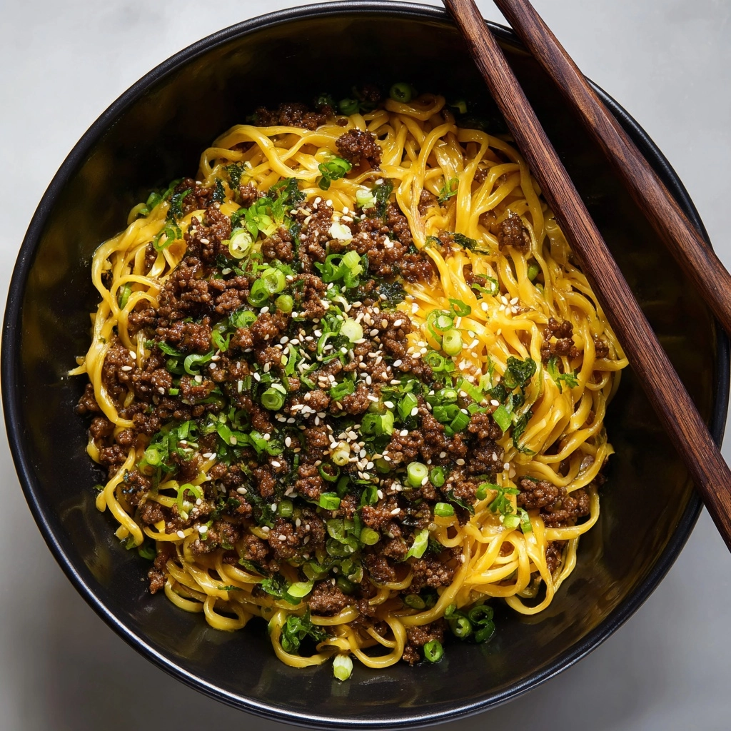 Mongolian Ground Beef Noodles Recipe - Recipe Image
