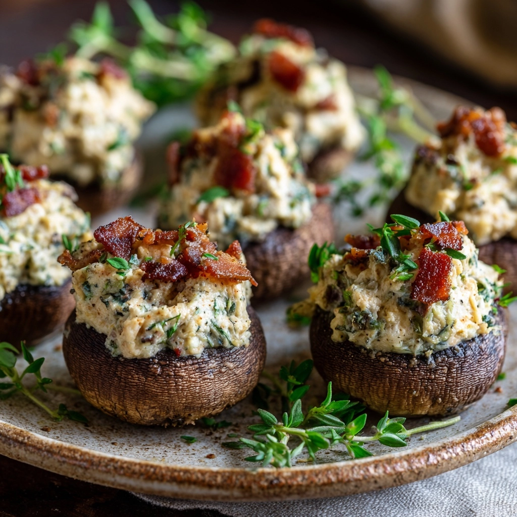 Best Christmas Stuffed Mushrooms Recipe - Recipe Image