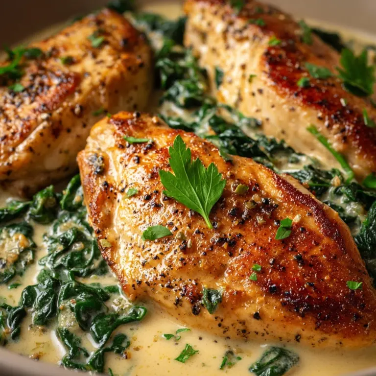 Creamy Chicken with Spinach Dinner Recipe