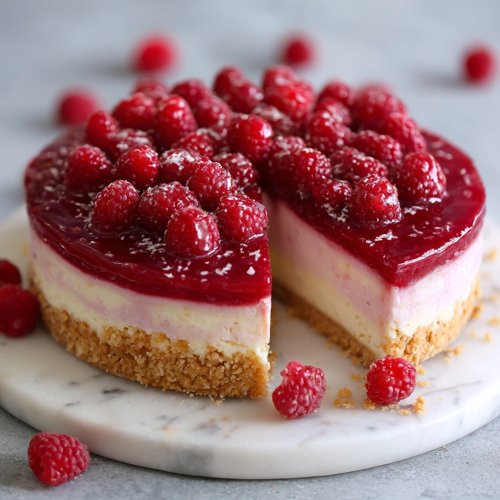 Easy Baked Raspberry Cheesecake Recipe - Recipe Image
