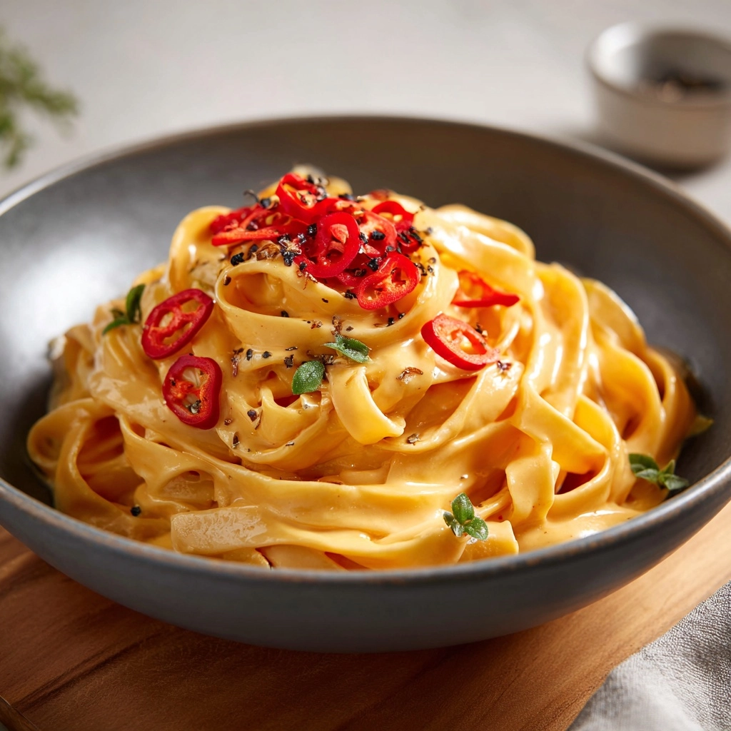One-Pot Spicy Gochujang Alfredo Pasta Recipe - Recipe Image