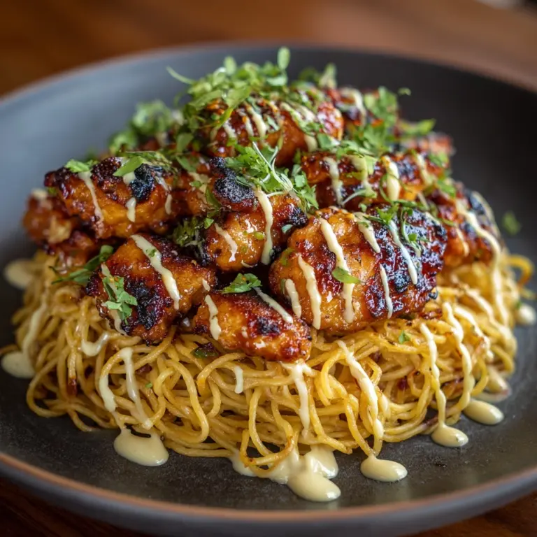 Garlic Butter Chicken Bites with Creamy Parmesan Pasta Recipe