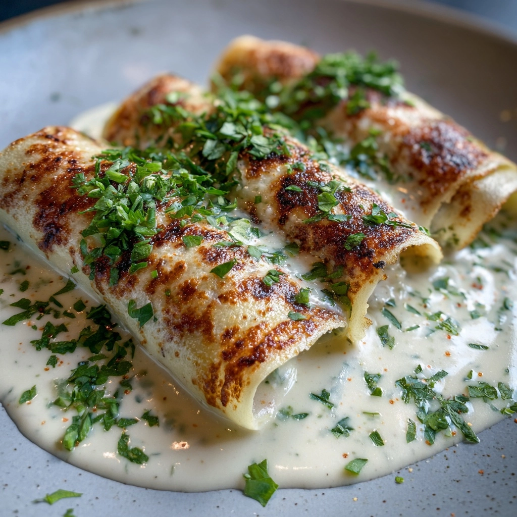 Chicken Enchiladas with Sour Cream White Sauce Recipe - Recipe Image
