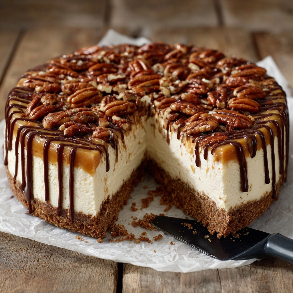 Keto Turtle Cheesecake Recipe - Recipe Image