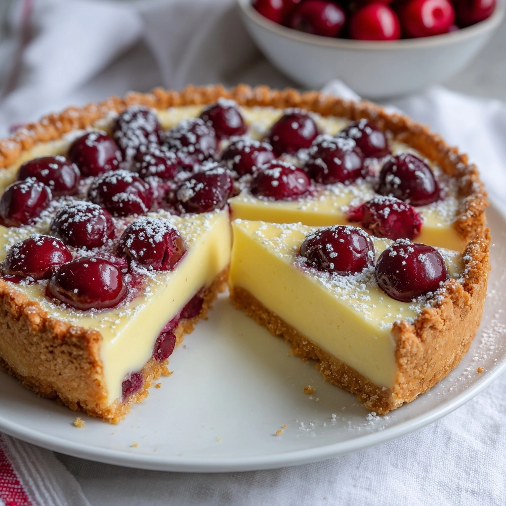 German Cherry Cake – Cherry Custard Pie Recipe - Recipe Image