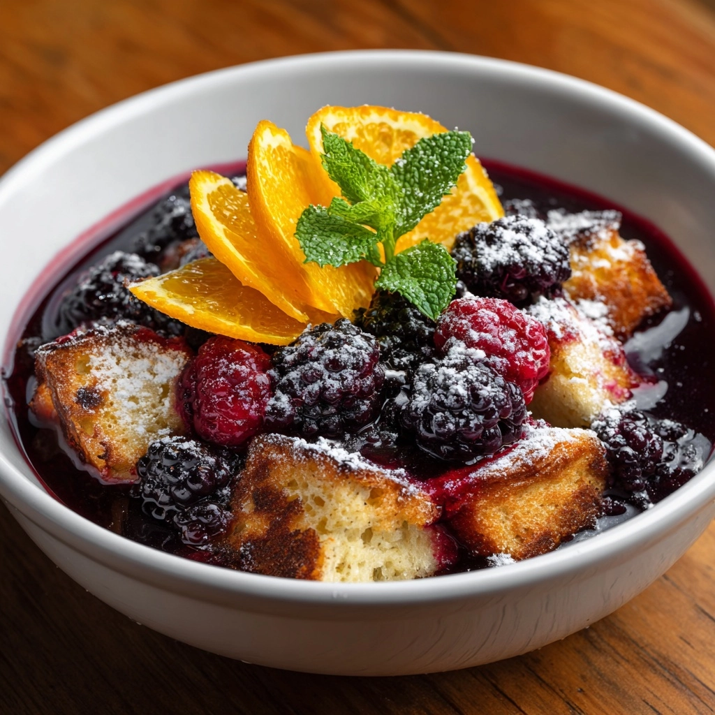 Wild Berry Bread Pudding with Orange Sauce Recipe - Recipe Image