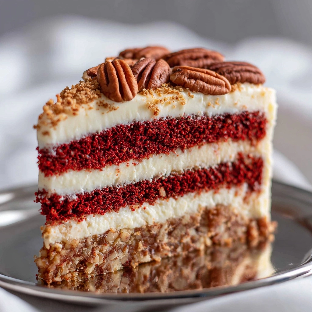 Pecan Red Velvet Cheesecake Recipe - Recipe Image