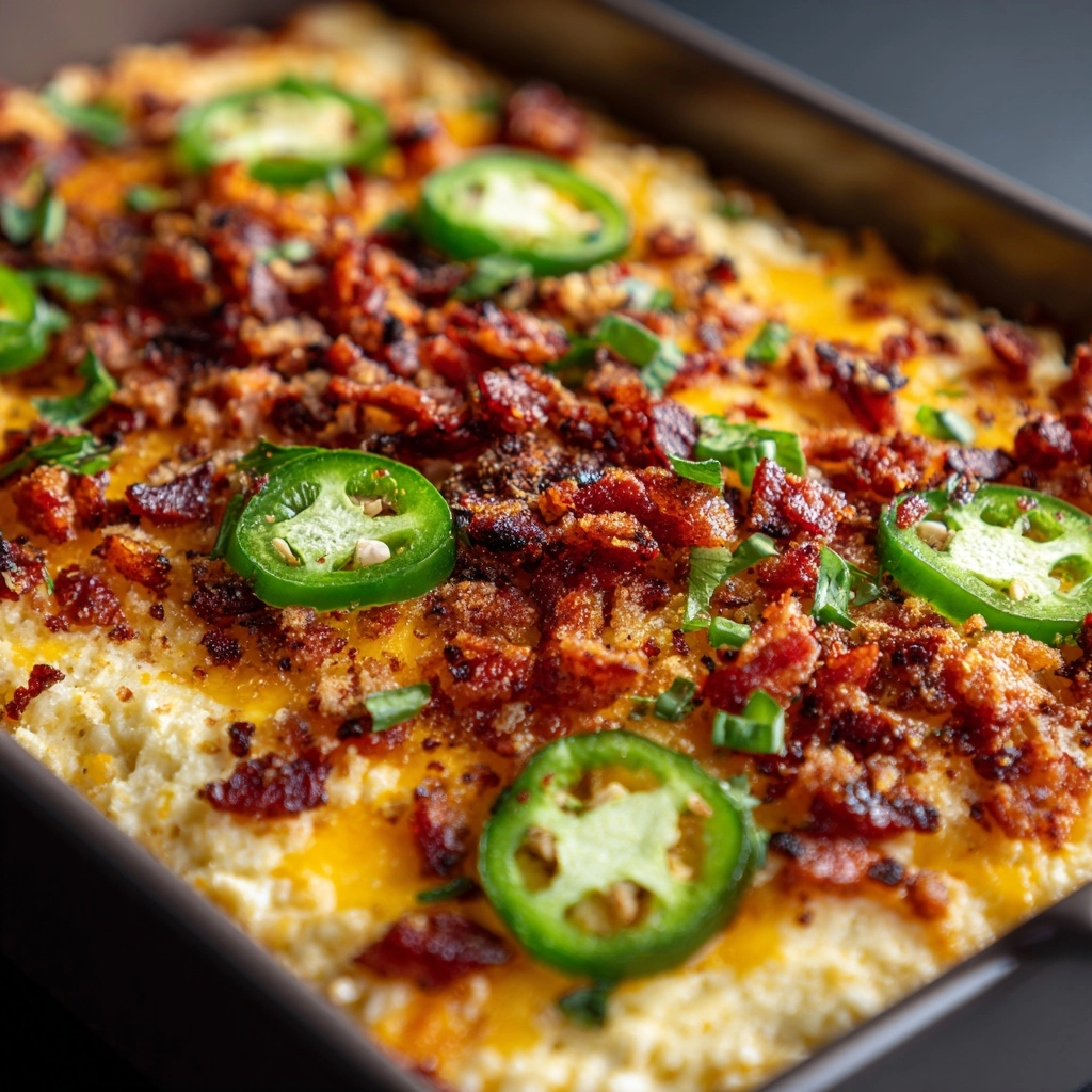 Cauliflower Jalapeño Popper Casserole Recipe - Recipe Image