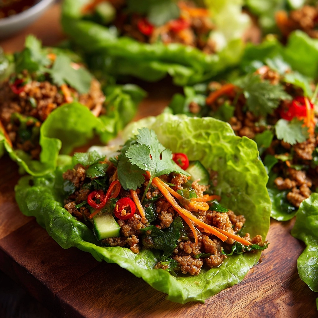 Easy Chicken Larb Lettuce Wraps to Try Today Recipe - Recipe Image