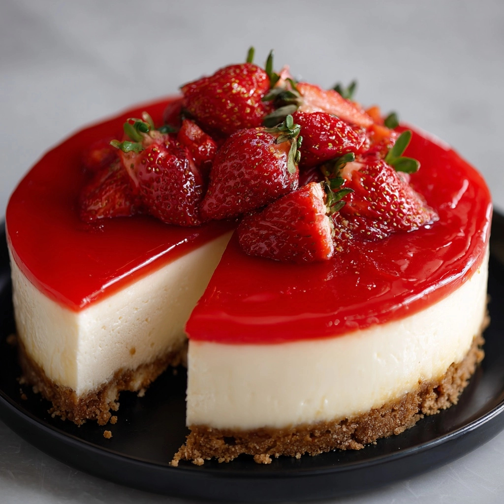 Perfect Cheesecake with Strawberry Topping Recipe - Recipe Image