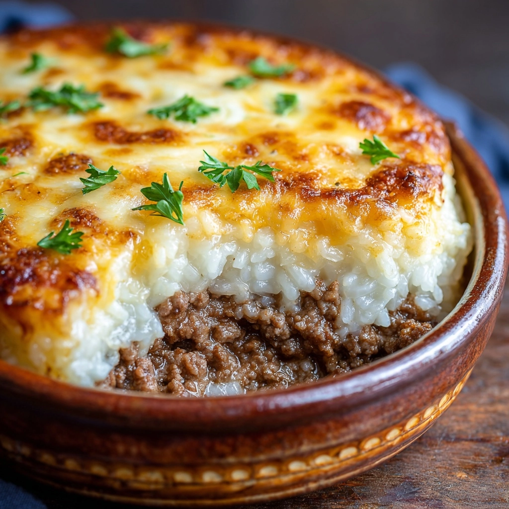 French Onion Ground Beef and Rice Casserole Recipe - Recipe Image