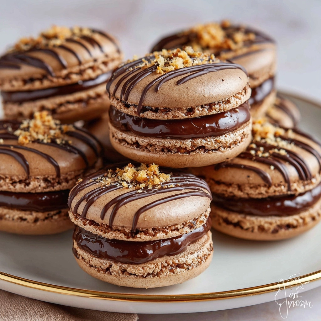 Nutella Drizzle Macarons Recipe - Recipe Image