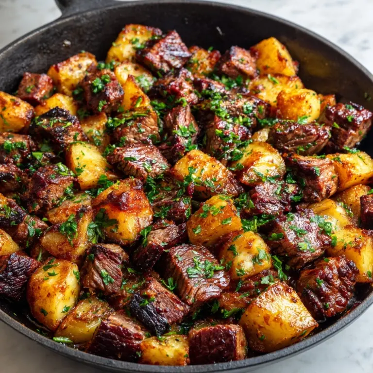 Garlic Butter Steak Bites and Potatoes Recipe