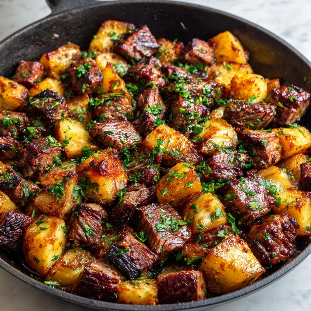 Garlic Butter Steak Bites and Potatoes Recipe - Recipe Image