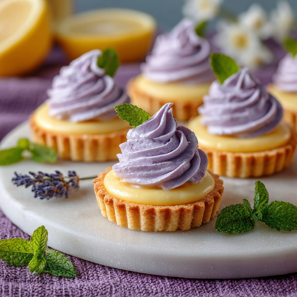 Mini Lemon Tart with Lilac Meringue Recipe - Recipe Image