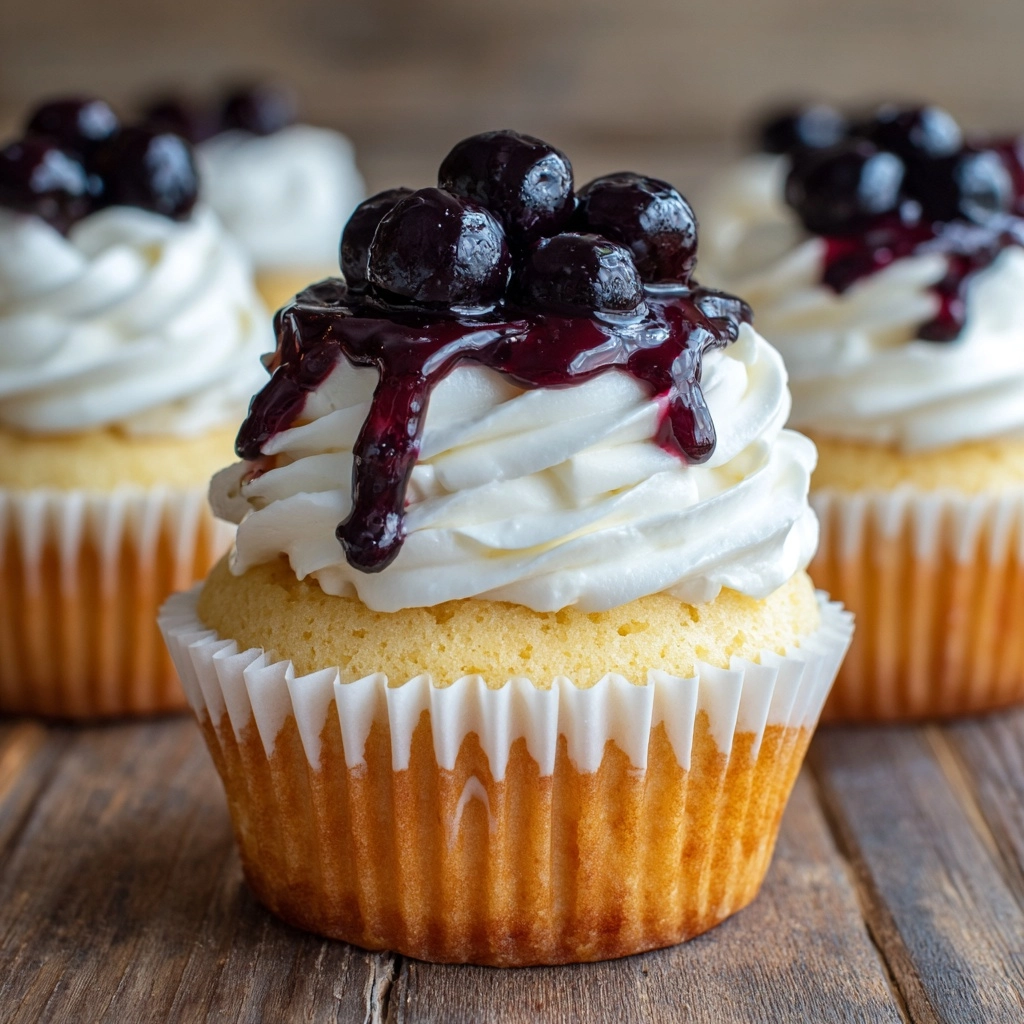 White Chocolate Blueberry Cheesecake Cupcakes Recipe - Recipe Image