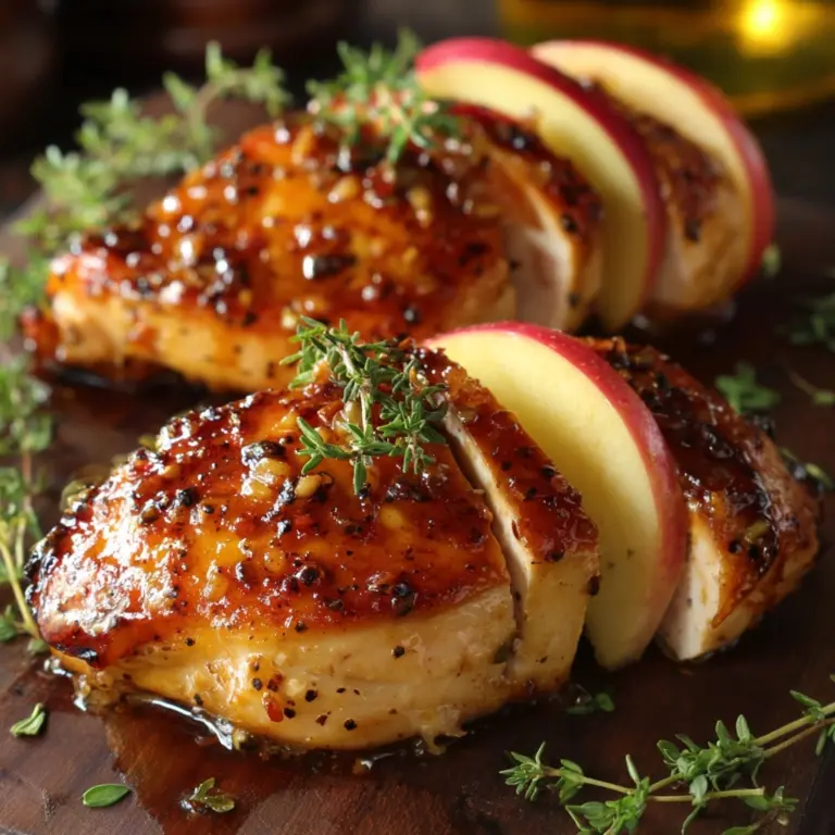 Maple Mustard Glazed Chicken Breast Stuffed with Brie & Apple Recipe