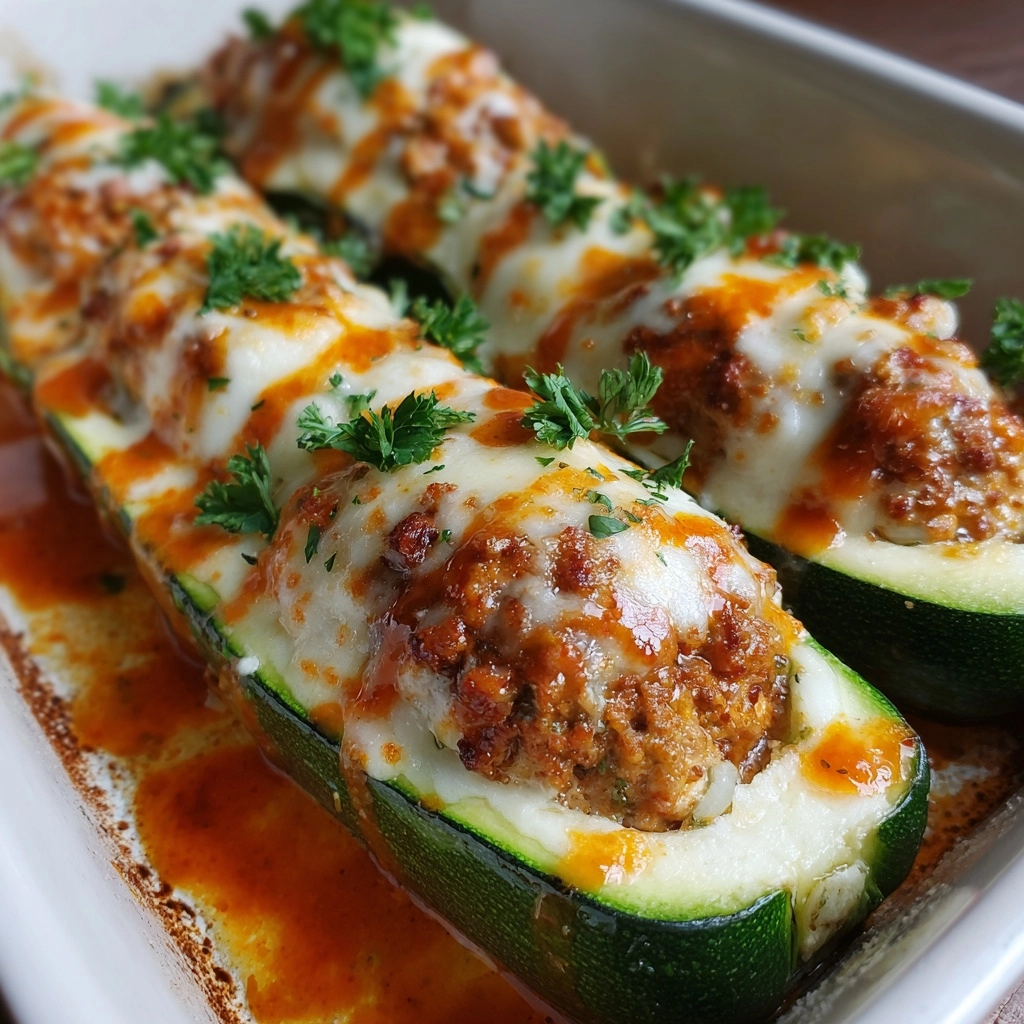 Buffalo Chicken Zucchini Boats Recipe - Recipe Image