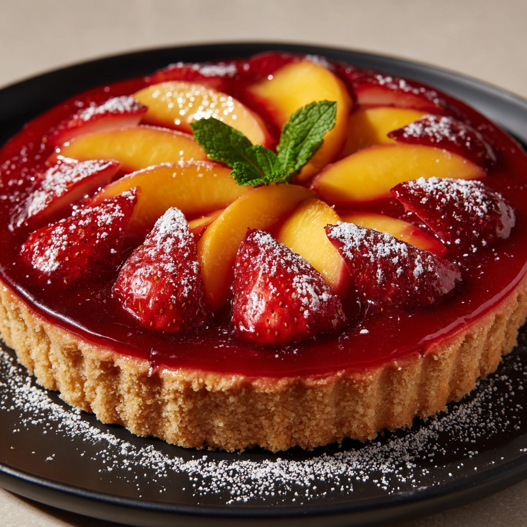 Strawberry Peach Cake Recipe - Recipe Image