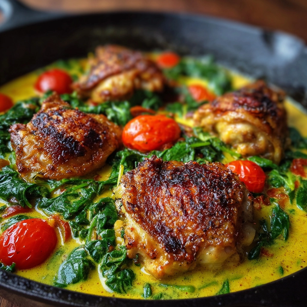 Creamy Pesto Chicken with Roasted Tomatoes and Spinach Recipe - Recipe Image