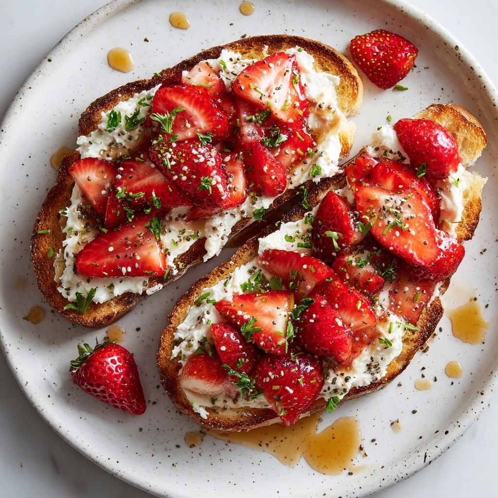 Roasted Strawberry Whipped Ricotta Toast Recipe - Recipe Image