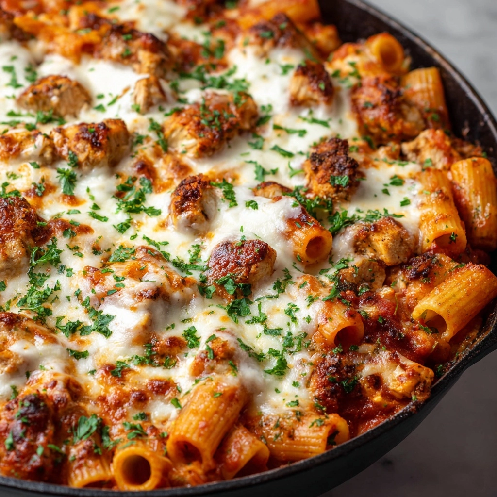 One-Pot Chicken Parmesan Pasta Recipe - Recipe Image