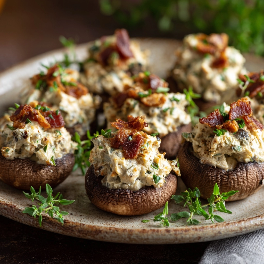 Best Christmas Stuffed Mushrooms Recipe - Recipe Image