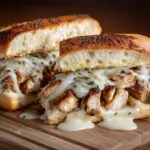 Chicken Alfredo Stuffed Garlic Bread Subs Recipe