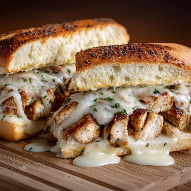 Chicken Alfredo Stuffed Garlic Bread Subs Recipe