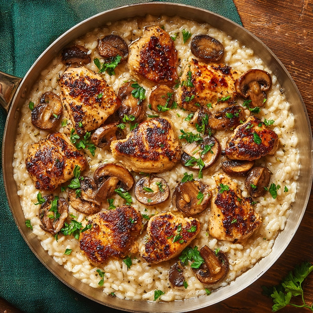 Creamy Mushroom Chicken and Rice Recipe - Recipe Image