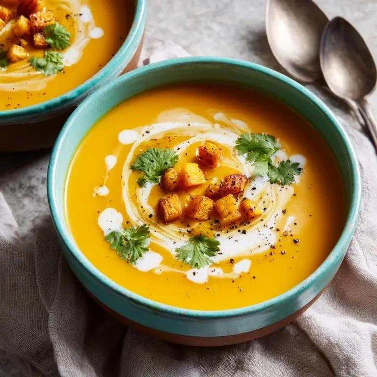 Spicy Butternut Squash and Sweet Potato Soup Recipe