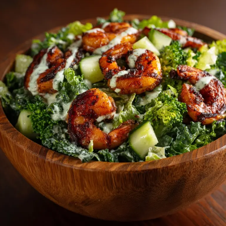 Hot Honey Blackened Shrimp Caesar Salad Recipe