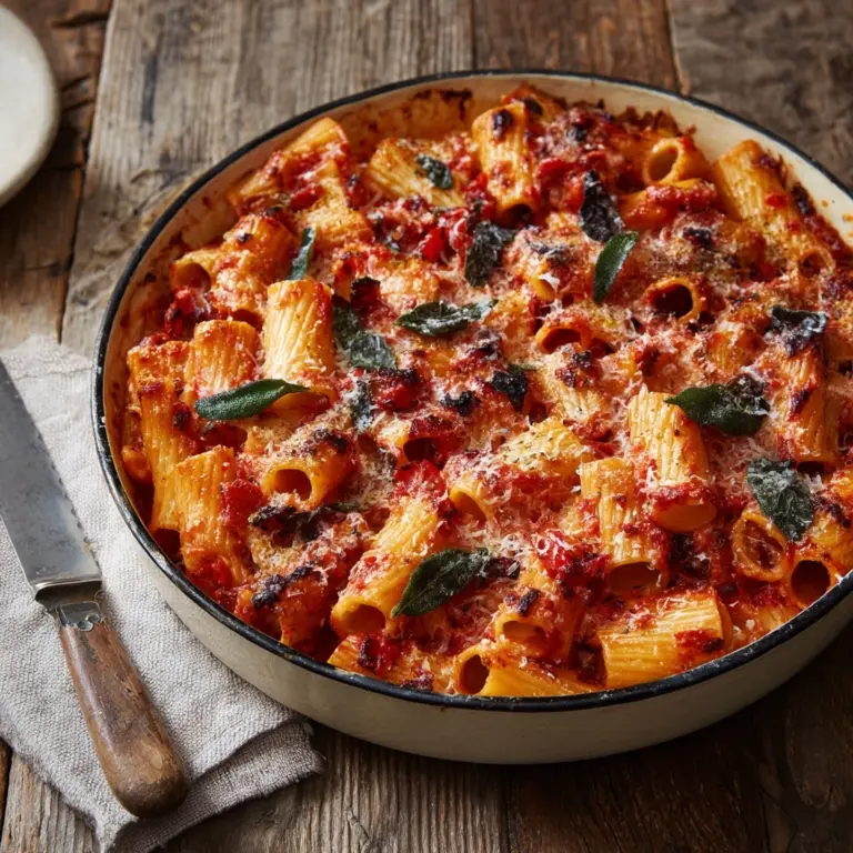 Pasta Bake with Pumpkin Tomato Sauce Recipe