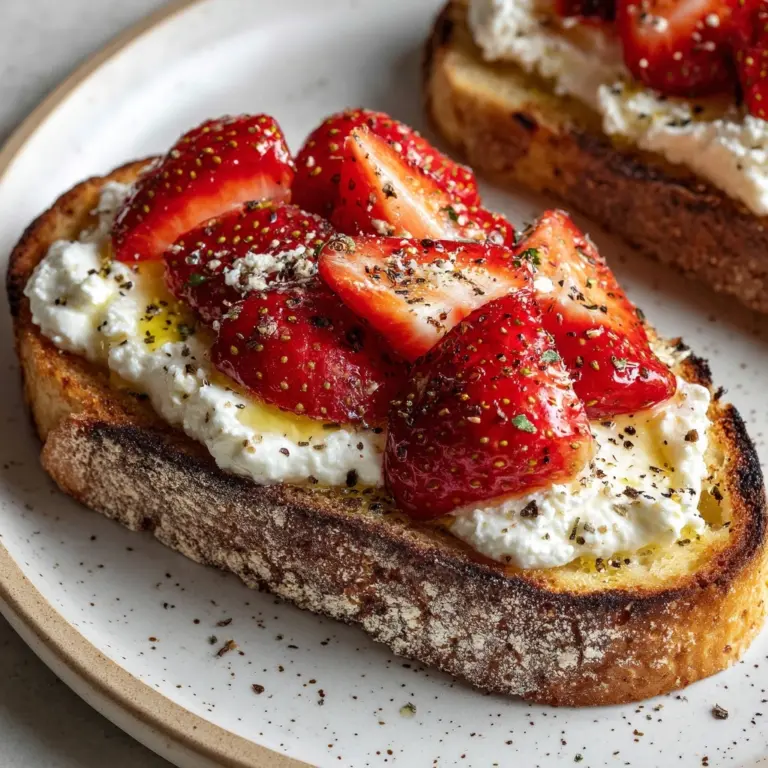 Roasted Strawberry Whipped Ricotta Toast Recipe