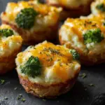 Broccoli Cheddar Smashed Potato Cups Recipe