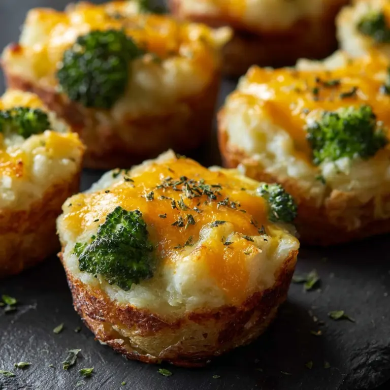 Broccoli Cheddar Smashed Potato Cups Recipe