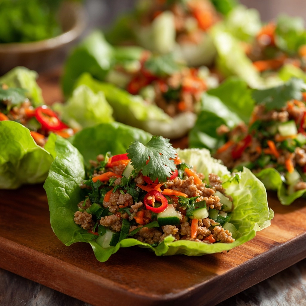 Easy Chicken Larb Lettuce Wraps to Try Today Recipe - Recipe Image