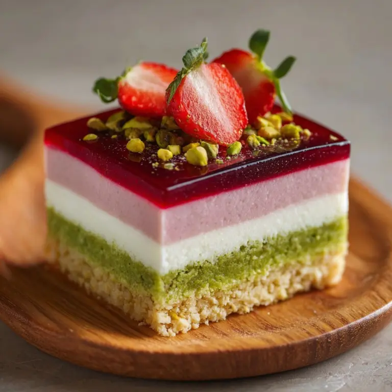Strawberry Pistachio Mousse Cake Recipe