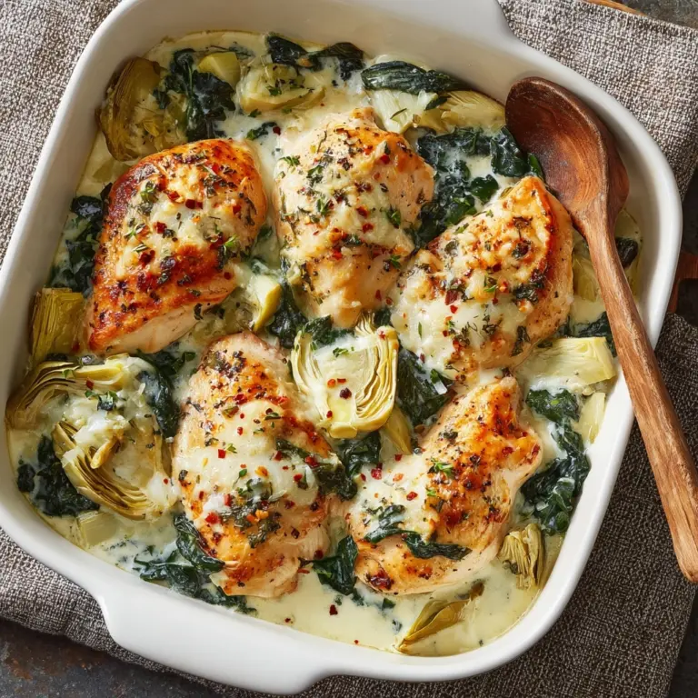 Healthy Spinach Artichoke Chicken Bake Recipe