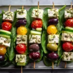 Greek Salad Skewers with Olives and Feta Recipe